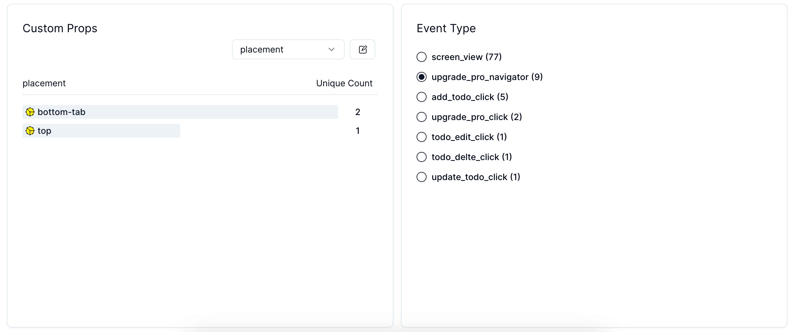 Example app dashboard 1