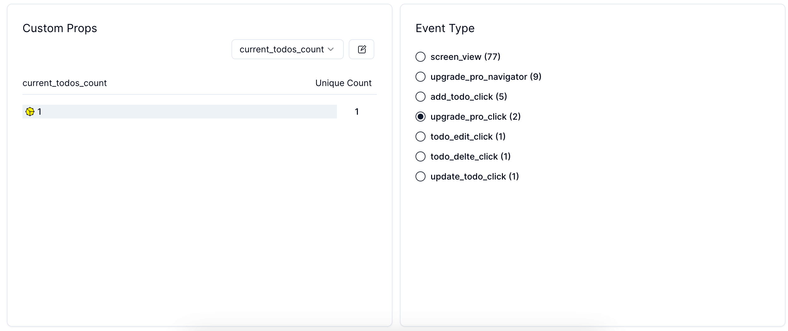 Example app dashboard 2